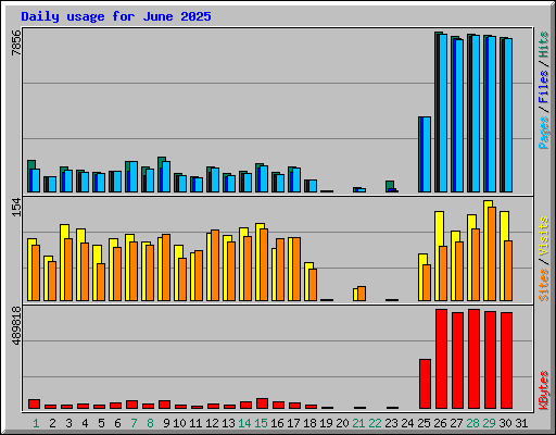 Daily usage for June 2025