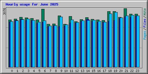 Hourly usage for June 2025